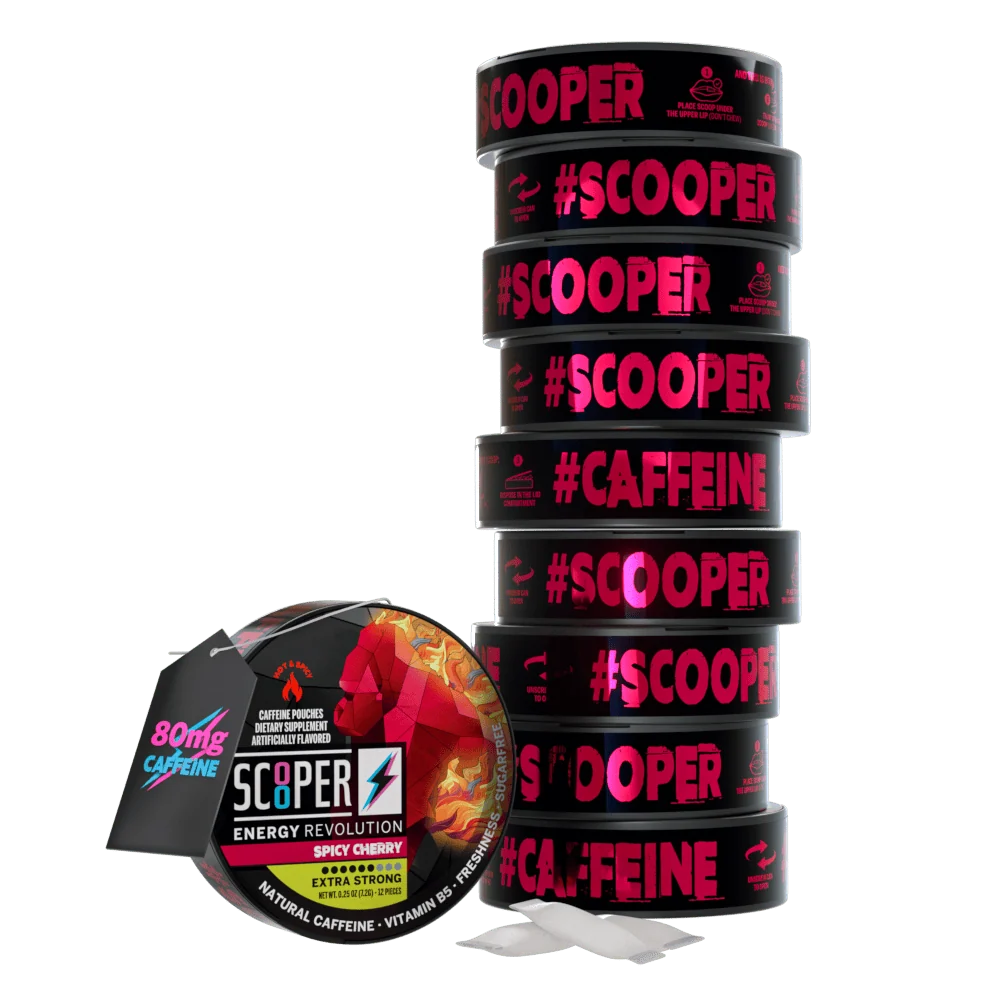 SCOOPER Energy Pouches Koffein 80mg Spicy Cherry Extra Strong
