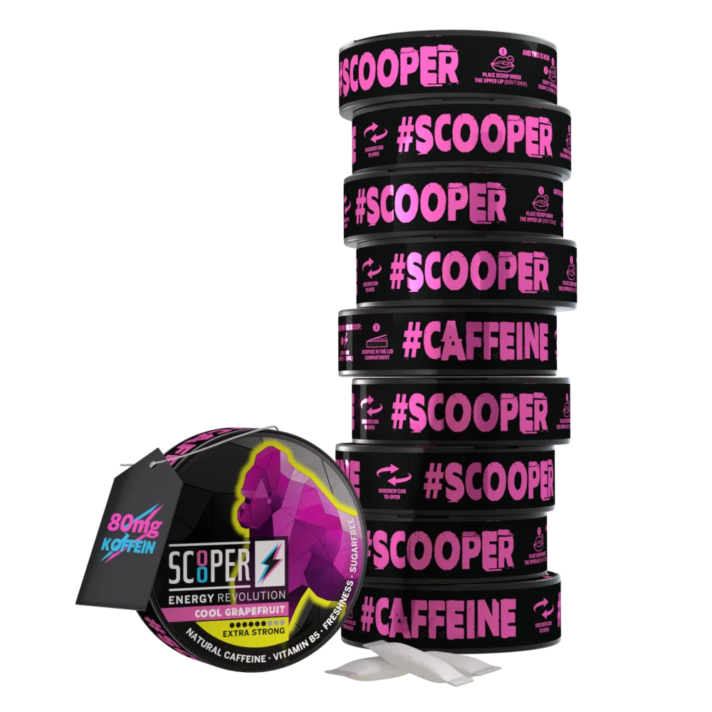 SCOOPER Energy Pouches Koffein 80mg Cool Grapefruit Extra Strong