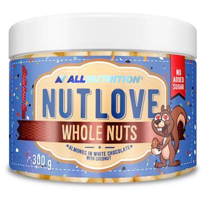 ALLNUTRITION NUTLOVE Whole Nuts – Almonds in White Chocolate with Coconut 300 g
