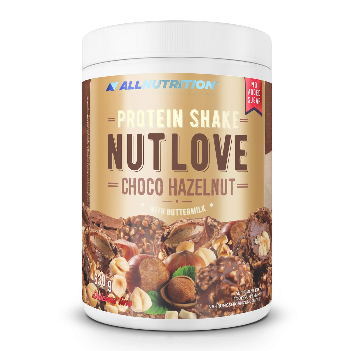 ALLNUTRITION NutLove Protein-Shake mit Schokolade und Haselnuss, 630 g, cremiger Protein-Drink in Flasche