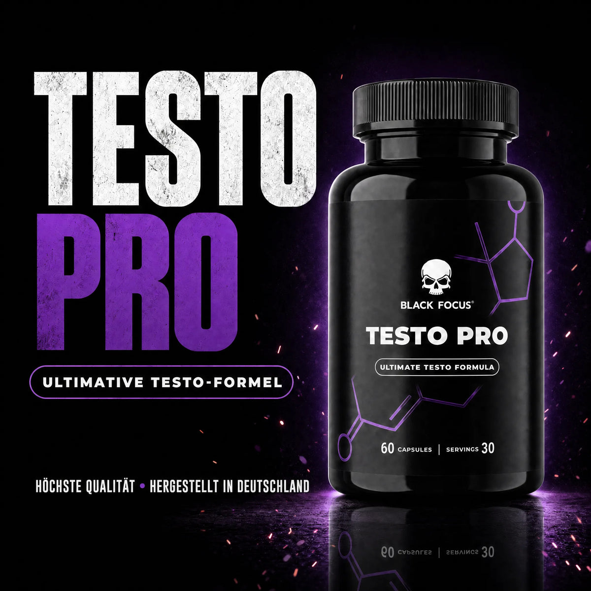 Black Focus Testo Pro Testosteron Booster 60 Kapseln