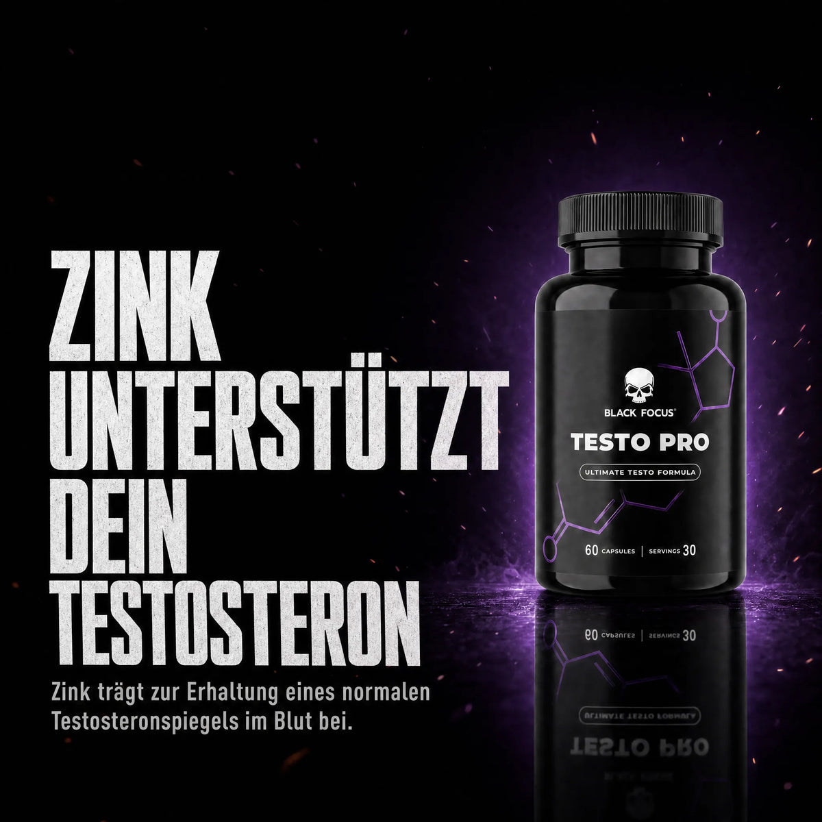 Black Focus Testo Pro Testosteron Booster 60 Kapseln