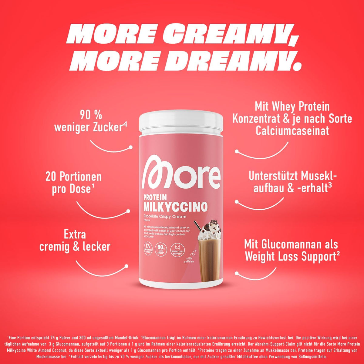 MORE Nutrition Protein Milkyccino, Chocolate Crispy Cream, 500 g