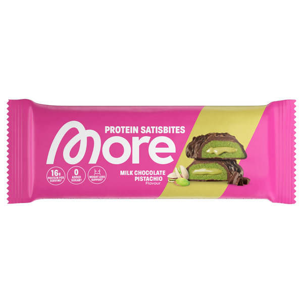 Protein Satisbites Milk Chocolate Pistachio
