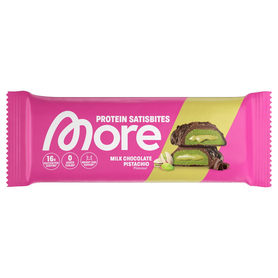 Protein Satisbites Milk Chocolate Pistachio
