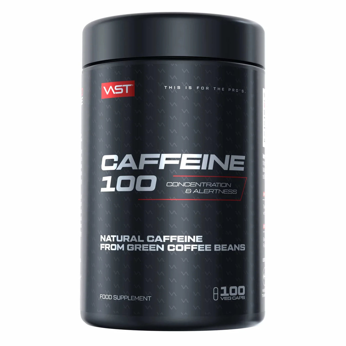 VAST Caffeine 100 – Natürliches Koffein | 100 vegane Kapseln