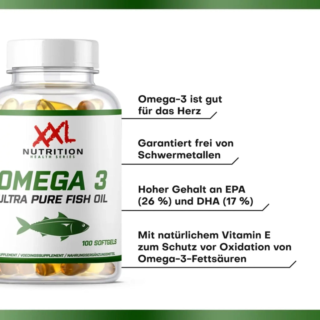 XXL Nutrition Omega 3 Ultra Rein – 1000 mg – 100 Softgels