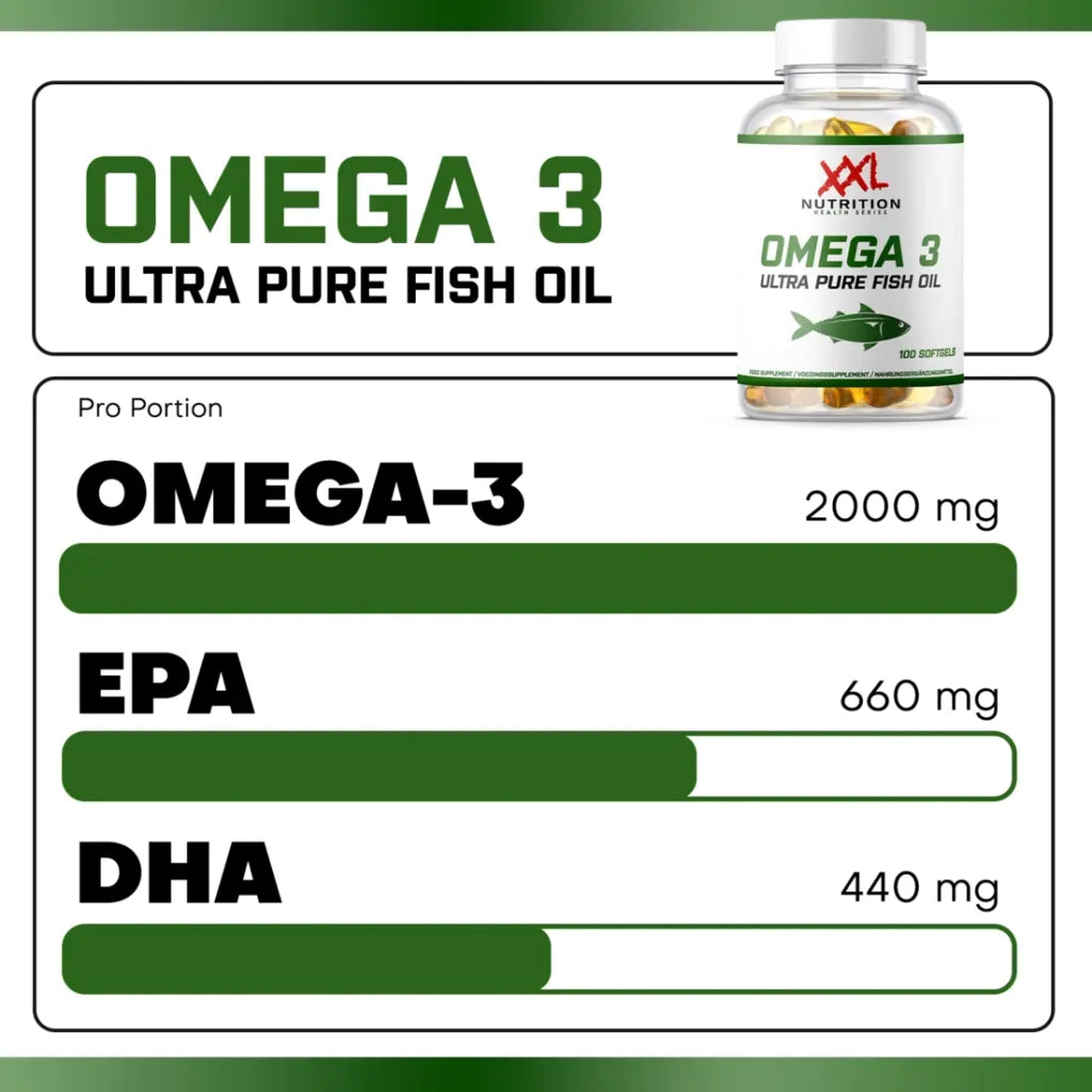 XXL Nutrition Omega 3 Ultra Rein – 1000 mg – 100 Softgels