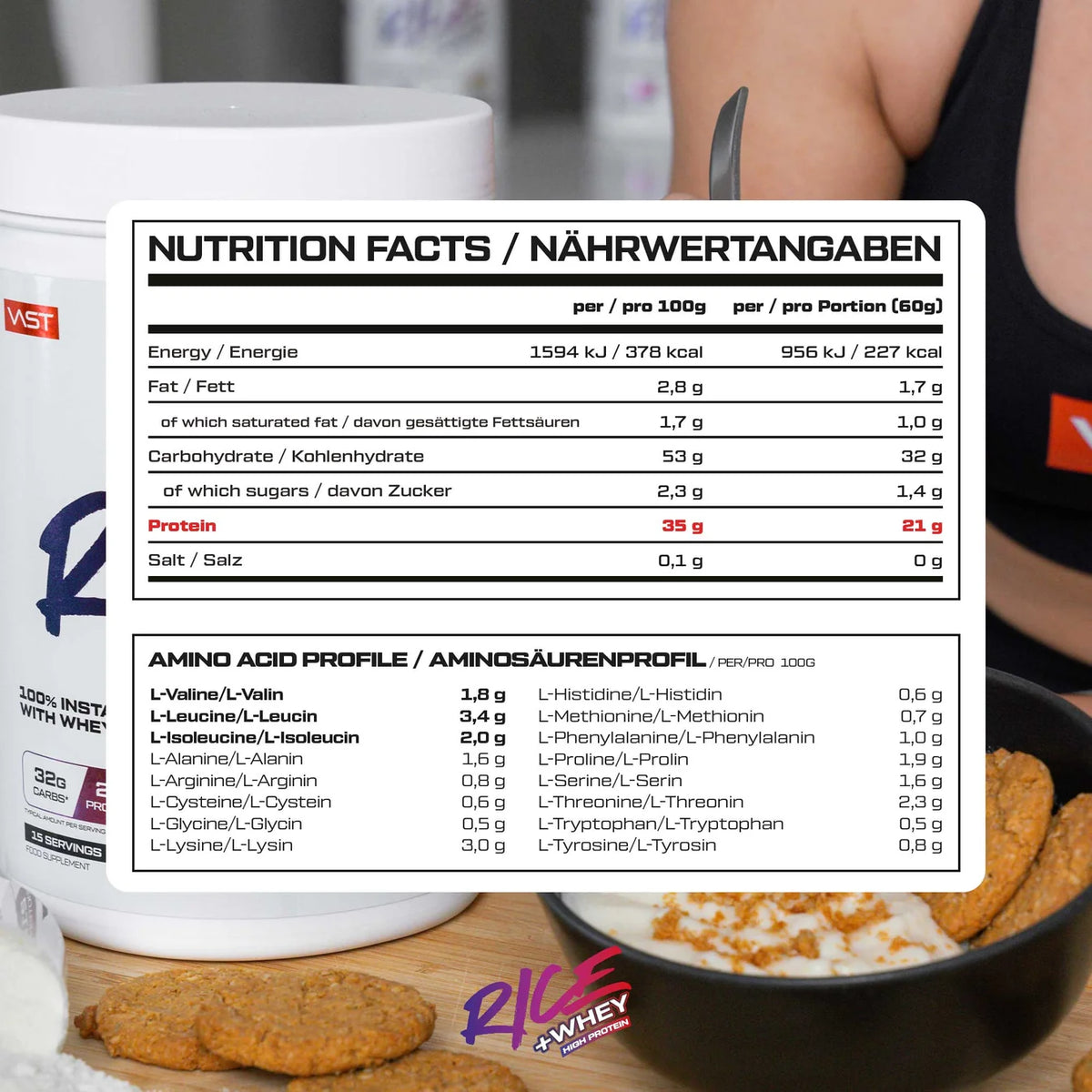VAST Rice + Whey 900 g – Protein Rice Pudding mit 21 g Protein pro Portion