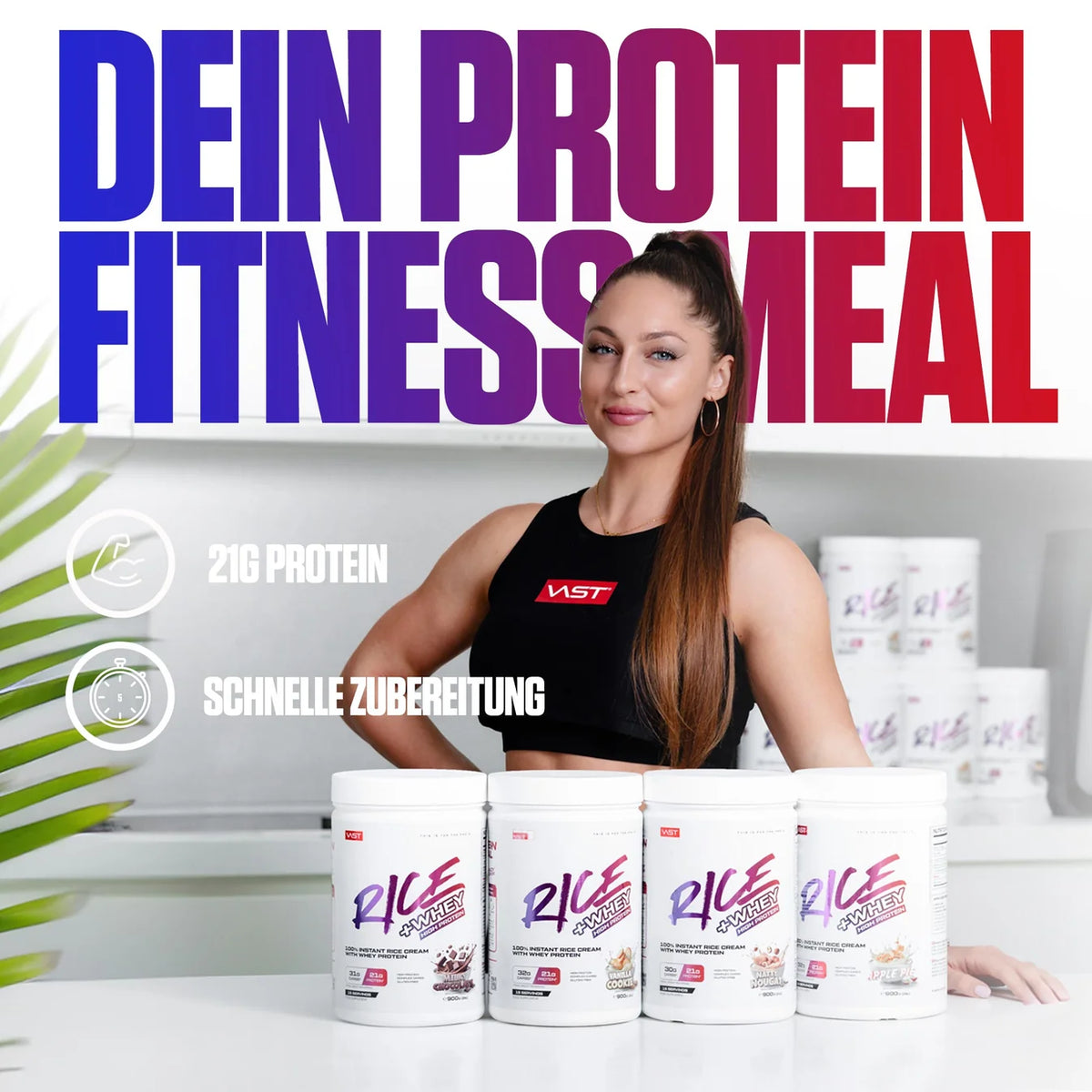 VAST Rice + Whey 900 g – Protein Rice Pudding mit 21 g Protein pro Portion