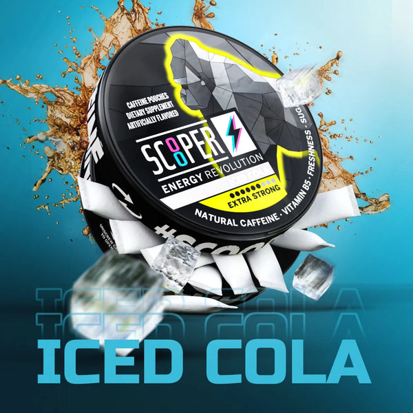 SCOOPER Energy Pouches Koffein 80mg Iced Cola Extra Strong