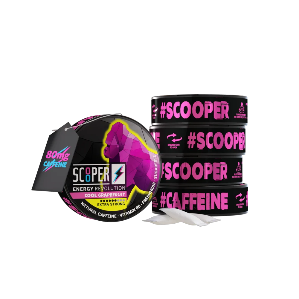 SCOOPER Energy Pouches Koffein 80mg Cool Grapefruit Extra Strong