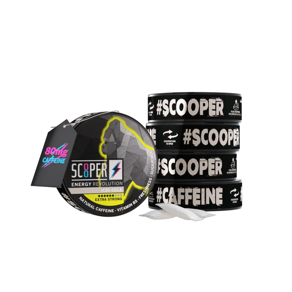 SCOOPER Energy Pouches Koffein 80mg Iced Cola Extra Strong