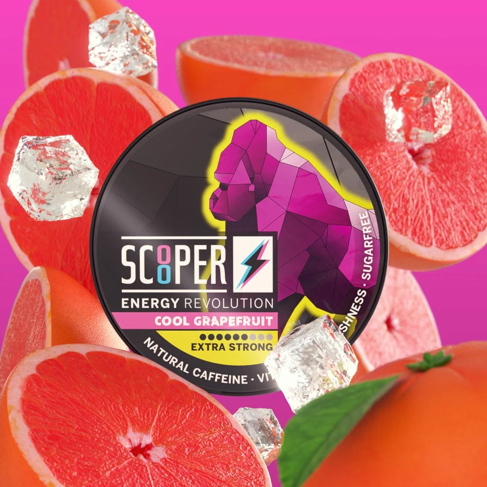 SCOOPER Energy Pouches Koffein 80mg Cool Grapefruit Extra Strong