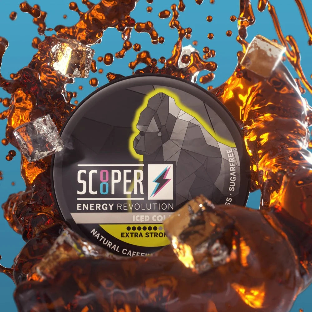 SCOOPER Energy Pouches Koffein 80mg Iced Cola Extra Strong