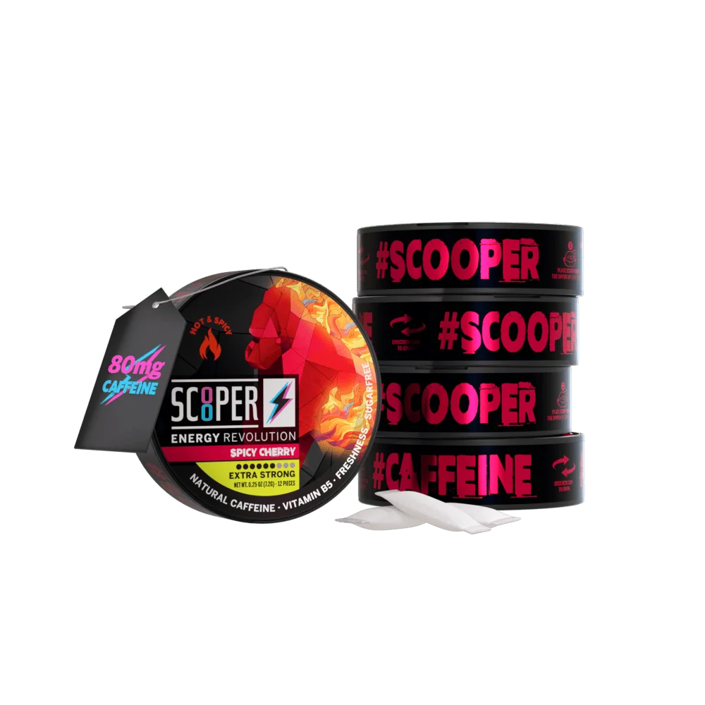 SCOOPER Energy Pouches Koffein 80mg Spicy Cherry Extra Strong
