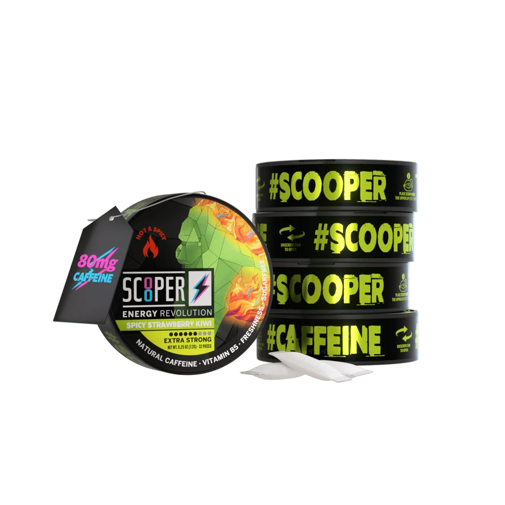 SCOOPER Energy Pouches Koffein 80mg Spicy Strawberry Kiwi Extra Strong