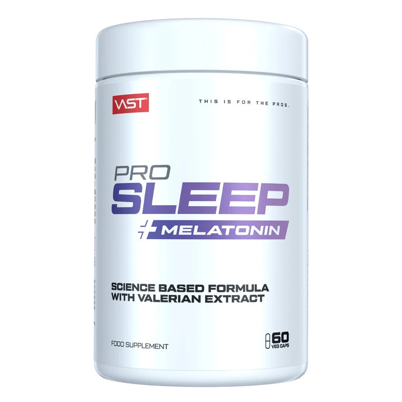 VAST PRO Sleep + Melatonin Schlaf- und Erholungscomplex, 60 Kapseln, natürliche Inhaltsstoffe, entspannter Schlaf