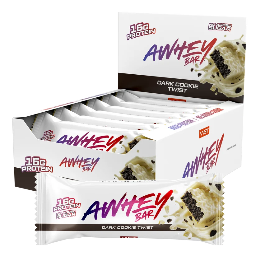VAST AWHEY Bar Dark Cookie Twist Riegel, 50 g, mit dunkler Keks-Note, im Karton verpackt
