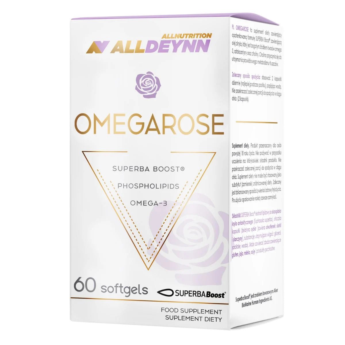 ALLNUTRITION ALLDEYNN OMEGAROSE Kapseln für Haut und Haare, in einer Packung mit 60 Kapseln, von ALLDEYNN.