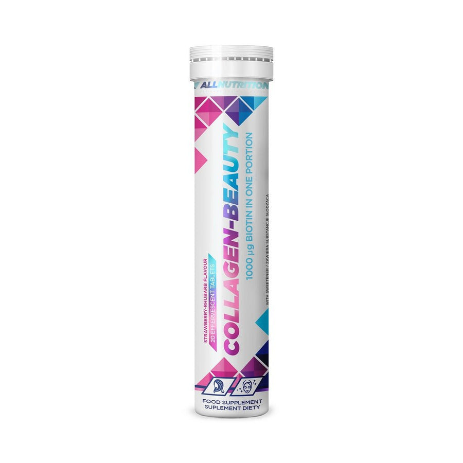 Allnutrition Collagen-Beauty Tabletten mit Erdbeer-Rhabarber-Geschmack, 20 Stück, für Haut und Schönheit