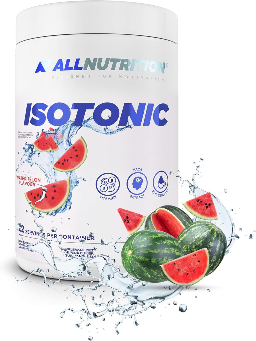 ALLNUTRITION Isotonischer Getränkepulver Watermelon, 700 g, für sportliche Hydratation, in einer Packung mit rotem Wassermelonen-Design