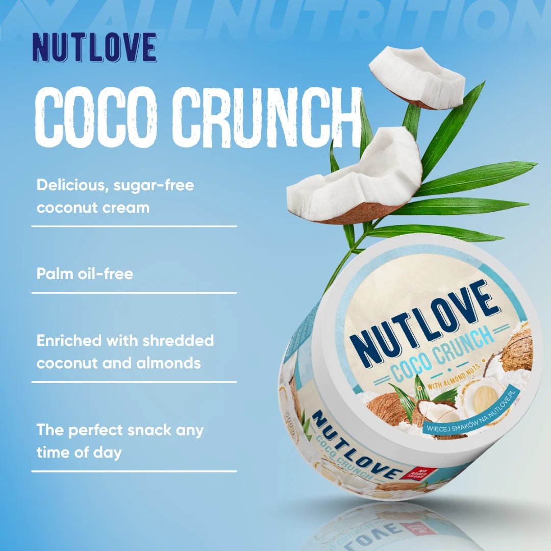 ALLNUTRITION NutLove Coco Crunch Aufstrich in 500 g Dose, cremige Kokosnuss-Schoko-Delikatesse mit Crunch-Textur