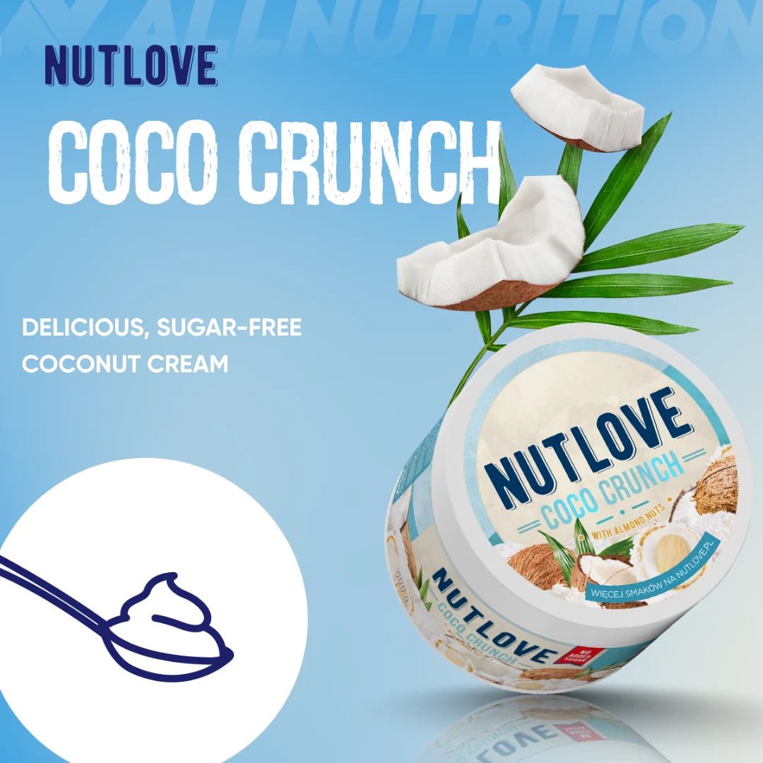 ALLNUTRITION NutLove Coco Crunch Aufstrich in 500 g Creme-Form, cremiger Kokosnuss-Aufstrich in Glas.