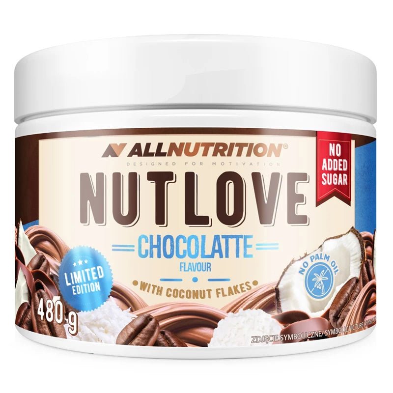 ALLNUTRITION NutLove Chocolatte Aufstrich mit Kokosflocken, limitierte Edition, cremiger Schokoladen-Kokos-Geschmack, ideal für Brot