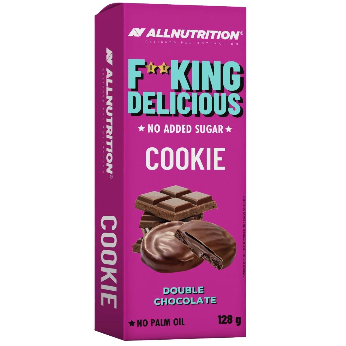 ALLNUTRITION Fitking Protein-Cookies, Double Chocolate, 128 g, knackige Kekse mit Schokoladengeschmack, ideal für Proteinfans