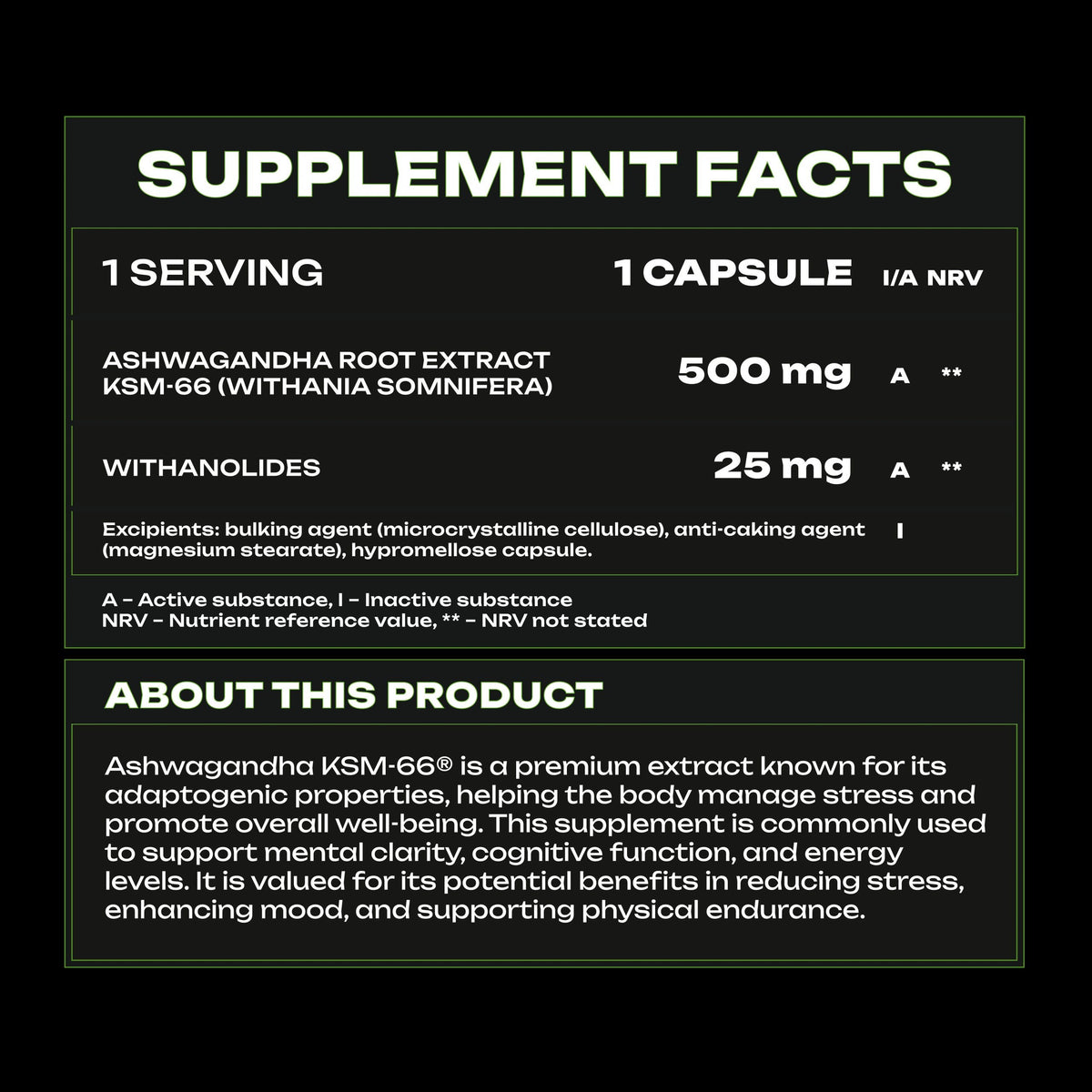 Veiny Galaxy Ashwagandha KSM-66® – 90 Kapseln