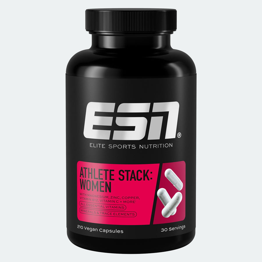 ESN Athlete Stack Frauen, 210 Kapseln, sportliches Nahrungsergänzungsmittel in Dose mit Kapseln für Fitness und Muskelaufbau