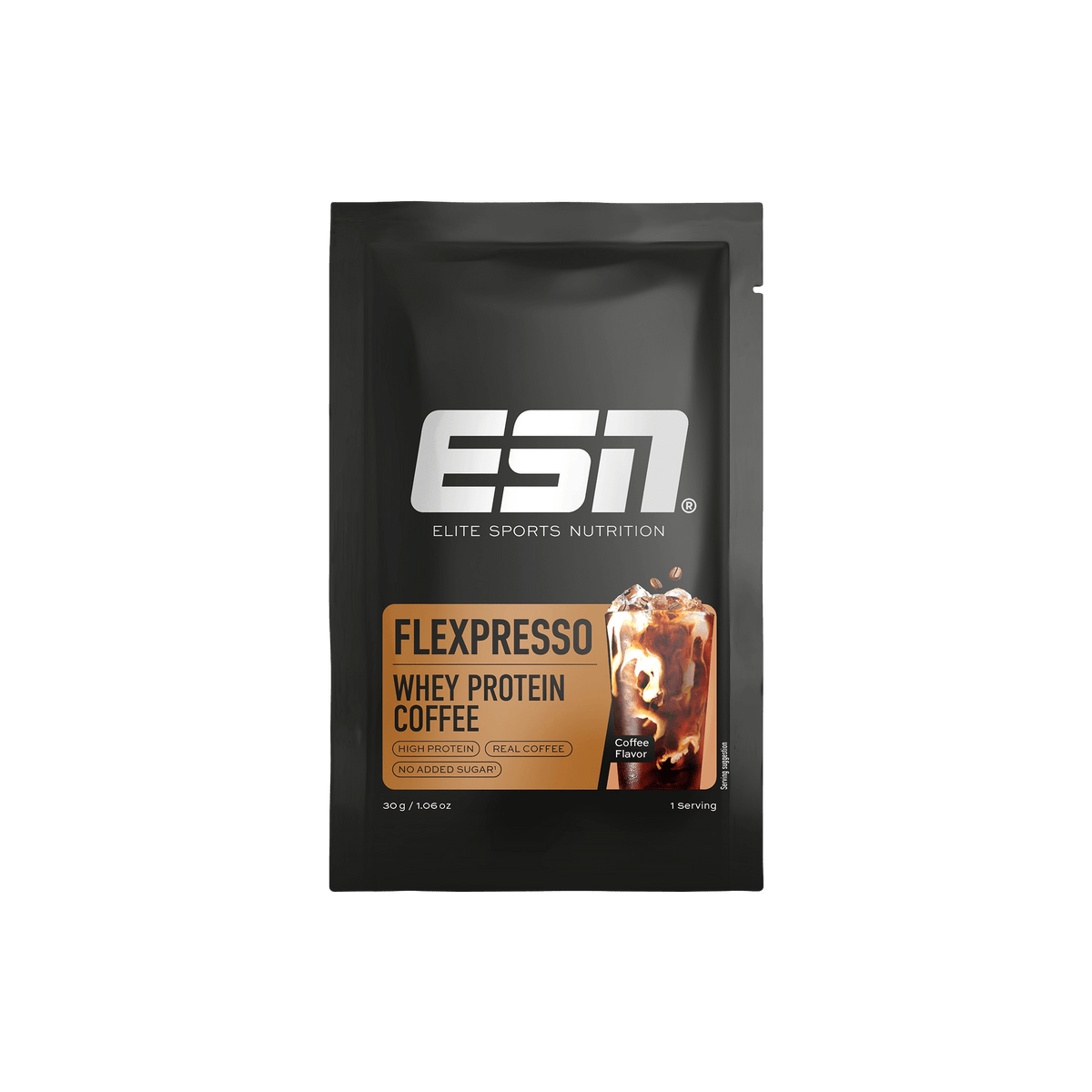 ESN Flexpresso Protein Coffee Probe, Protein Coffee mit flexibler Messsonde, cremiger Kaffee mit Protein für den Sport.