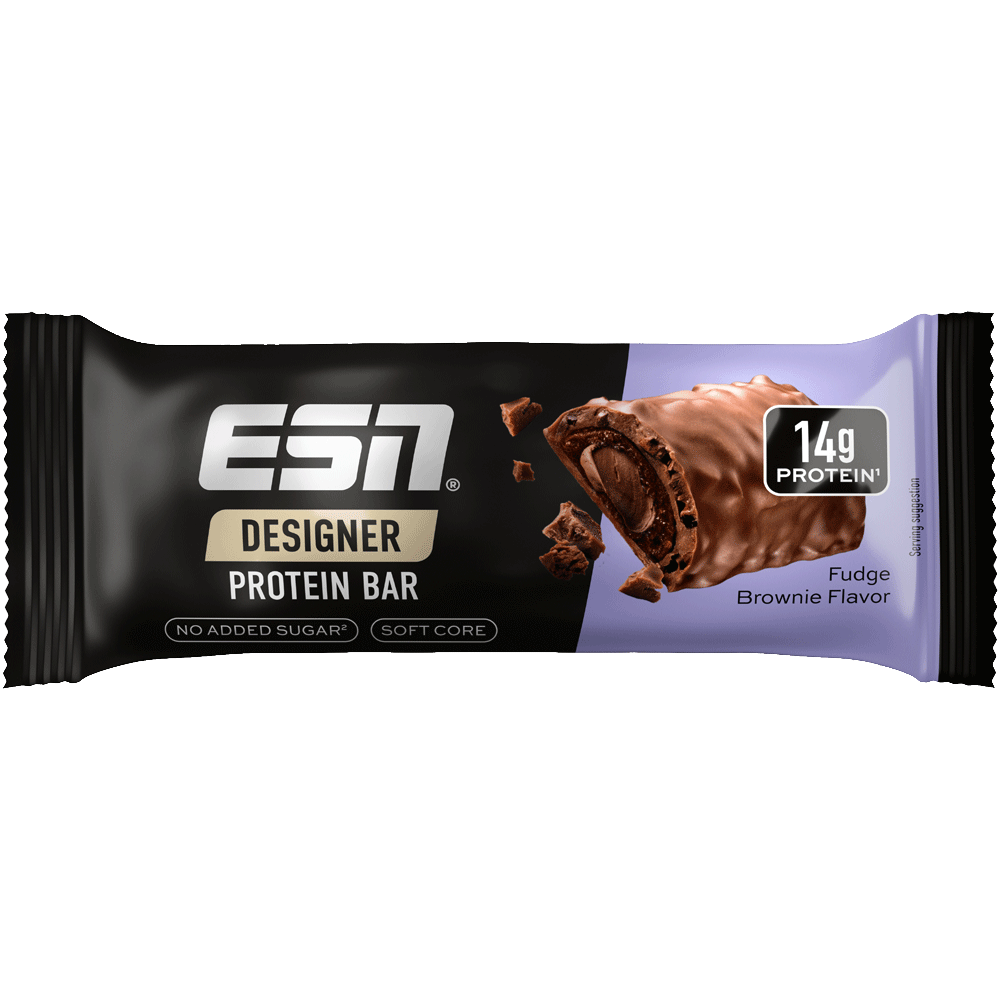 ESN Designer Bar Proteinriegel mit Erdbeer-Joghurt-Geschmack, Riegel aus hochwertigem Protein, ideal für Sport und Fitness.