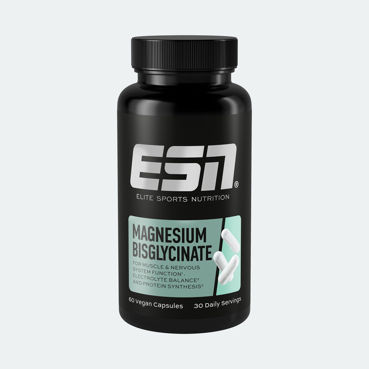 ESN Magnesium Bisglycinate Kapseln für Schlaf und Erholung, dunkelblaue Packung mit 60 Kapseln, natürliche Nahrungsergänzung