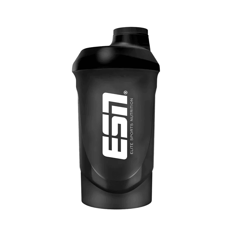 ESN Shaker 600ml, langlebiger Trinkbecher für Proteinshakes und Getränke, mit ergonomischem Deckel und Messskala.