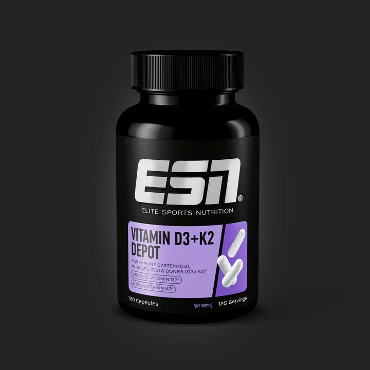 ESN Vitamin D3+K2 Depot, Vitamin- und Mineralienpräparat mit Kapseln, für Knochengesundheit und Immunsystem, natürliche Ergänzung