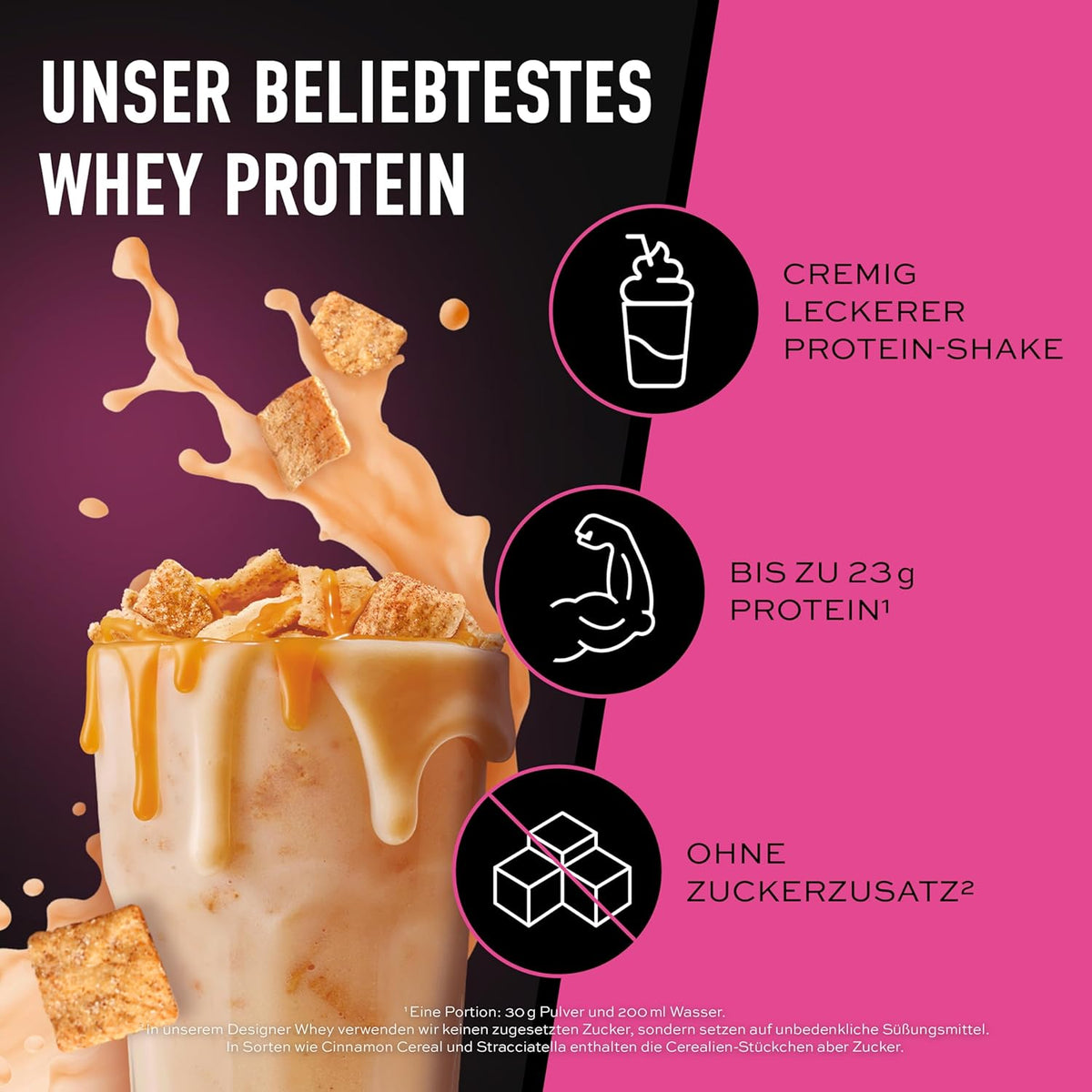 ESN Designer Whey Protein in Dose, 908 g, mit Stracciatella-Geschmack, natürliche Proteinquelle, Verpackung mit Produktbeschreibung