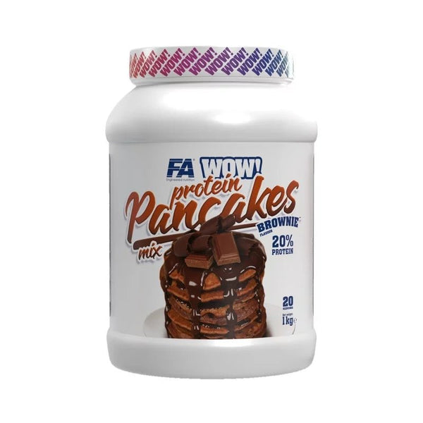 Protein-Pancakes von Fitness Authority FA Wellness Line WOW! in Brownie-Geschmack, 1 kg, nährstoffreich und lecker.