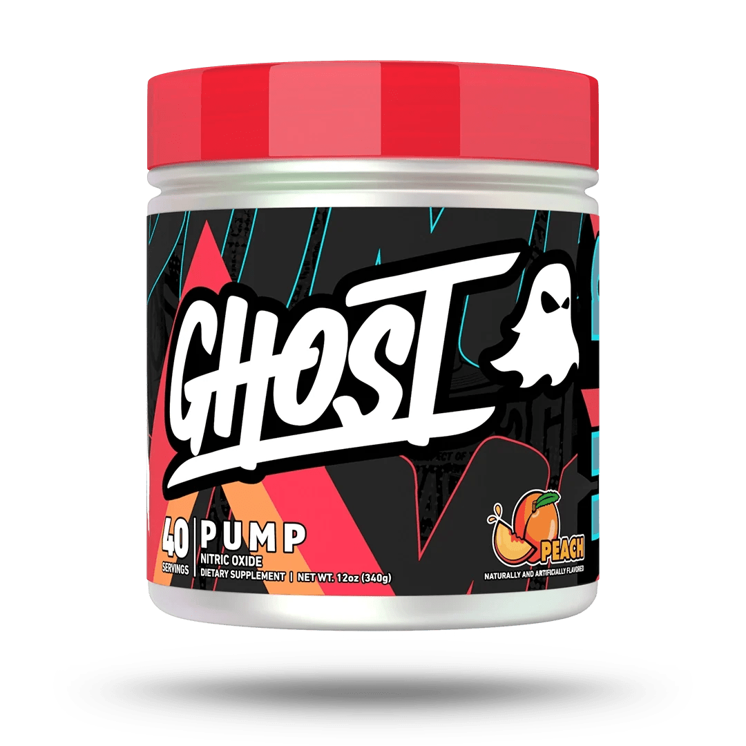 Ghost Pump Pre-Workout mit Pfirsichgeschmack, 40 Portionen, Energie- und Muskelpump-Enhancer in Pulverform