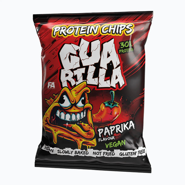 Guarilla Protein Chips mit Paprika-Geschmack, 60 g, von Fitness Authority, knusprige Protein-Snacks in Paprika-Optik