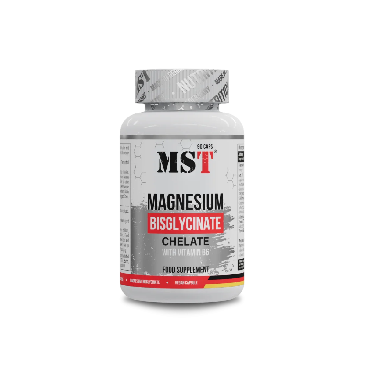 MST Magnesium Bisglycinate Chelate + Vitamin B6 – 90 Kapseln