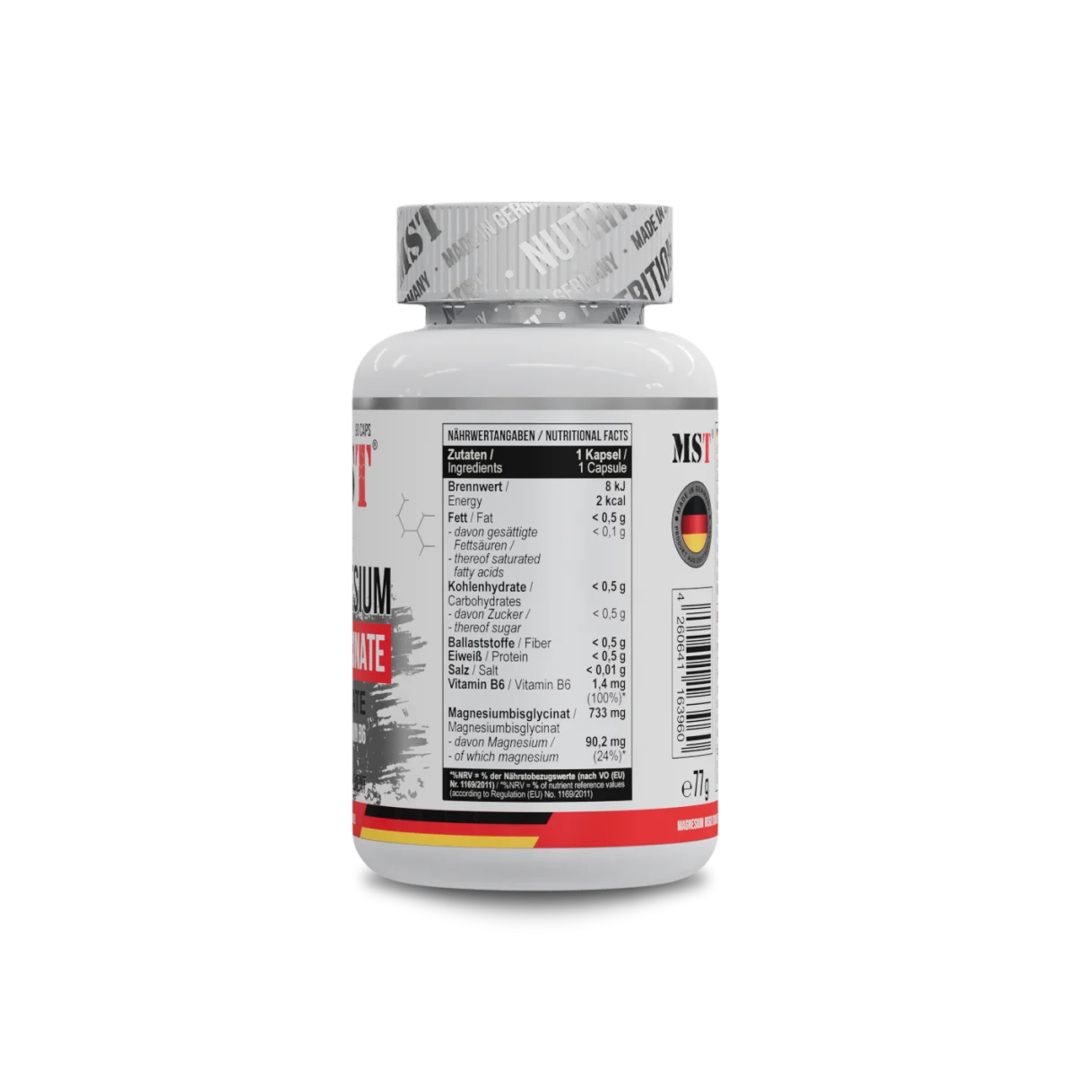 MST Magnesium Bisglycinate Chelate + Vitamin B6 – 90 Kapseln