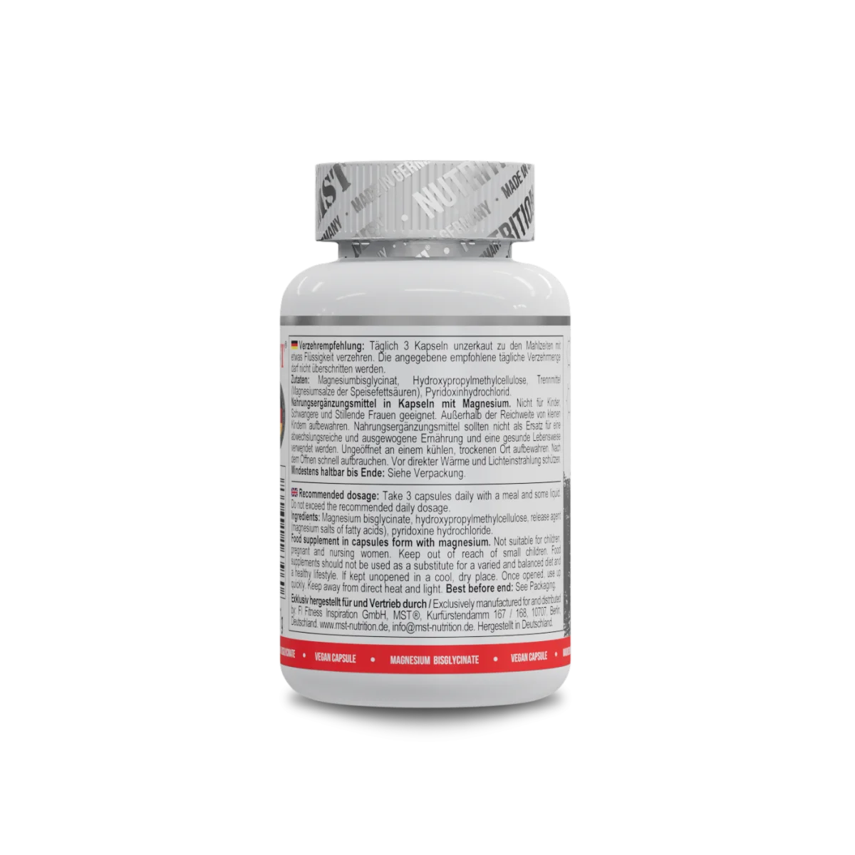 MST Magnesium Bisglycinate Chelate + Vitamin B6 – 90 Kapseln