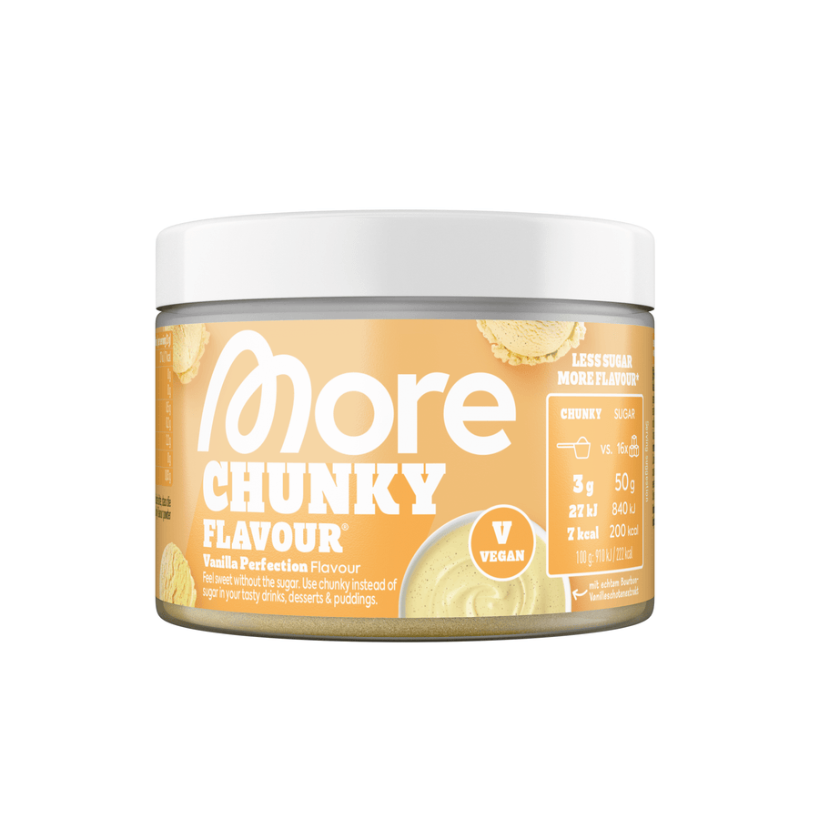 Mehr Nutrition Chunky Geschmackspulver Vanille in 150g Dose, cremiges Vanille-Geschmackspulver in Dose, ideal für Shakes und Smoothies