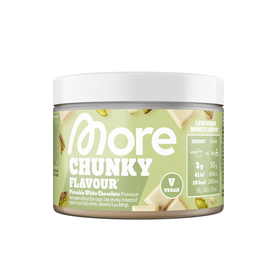 Mehr Nutrition Chunky Geschmackspulver mit Pistazie und weißer Schokolade, 150g, cremiges Aroma, handgefertigte Textur