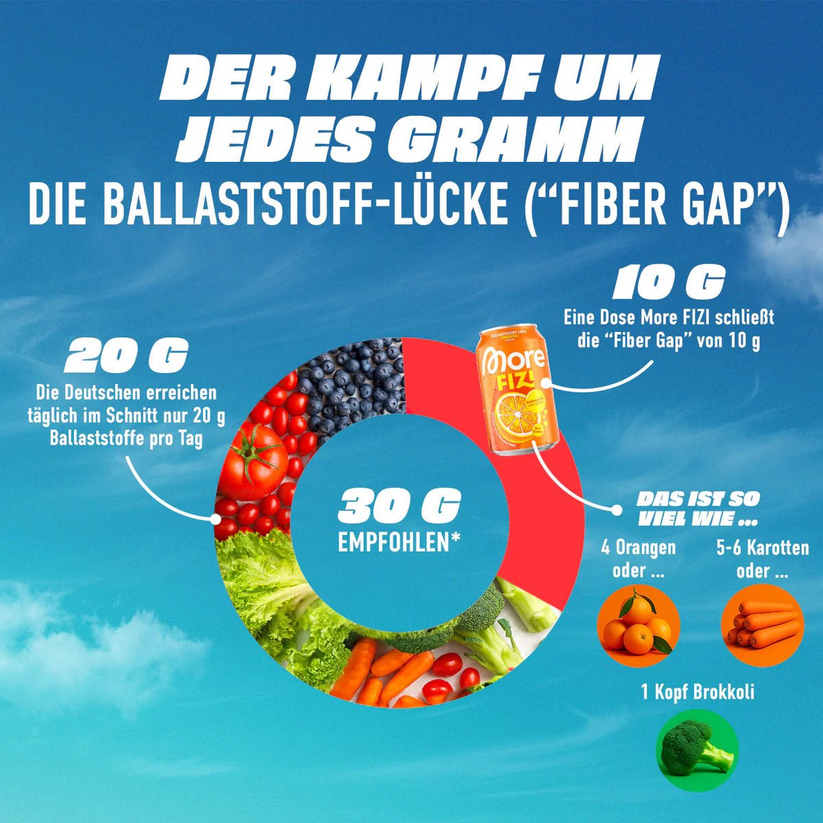 Mehr Nutrition Fizi Orange Getränk in 330ml Dose mit erfrischendem Orangen-Geschmack, geeignet für aktive Lebensstile.