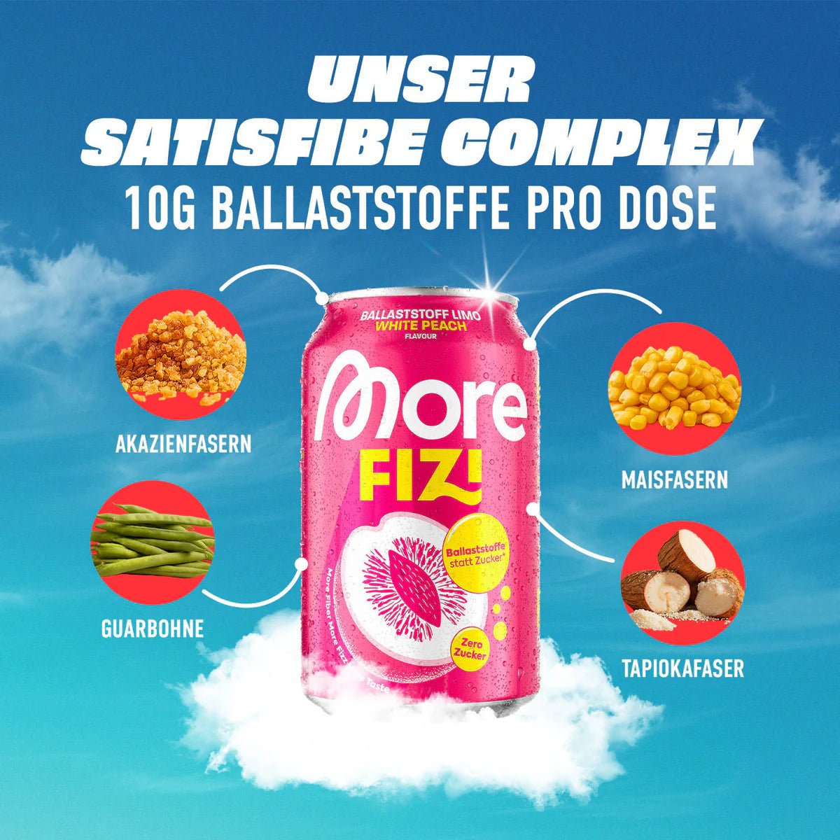 Mehr Nutrition Fizi Orange Erfrischungsgetränk in 330ml Flasche mit Orangen- und Limetten-Geschmack