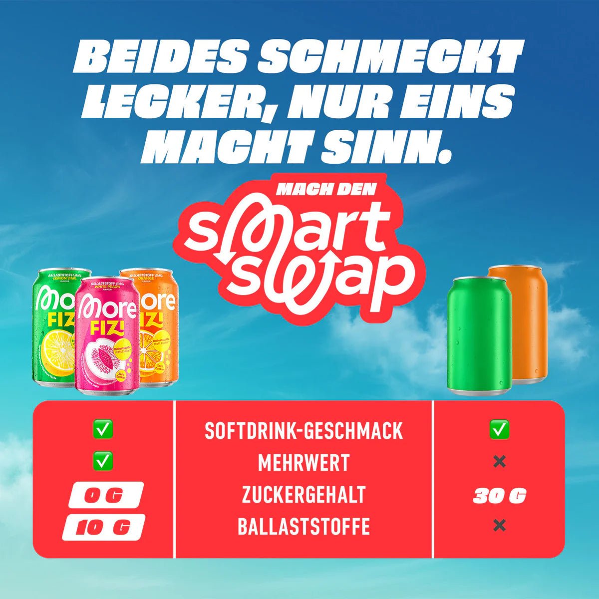 Mehr Nutrition Fizi Orange Erfrischungsgetränk in 330ml Flasche, orangefarbenes Getränk mit fruchtigem Geschmack.
