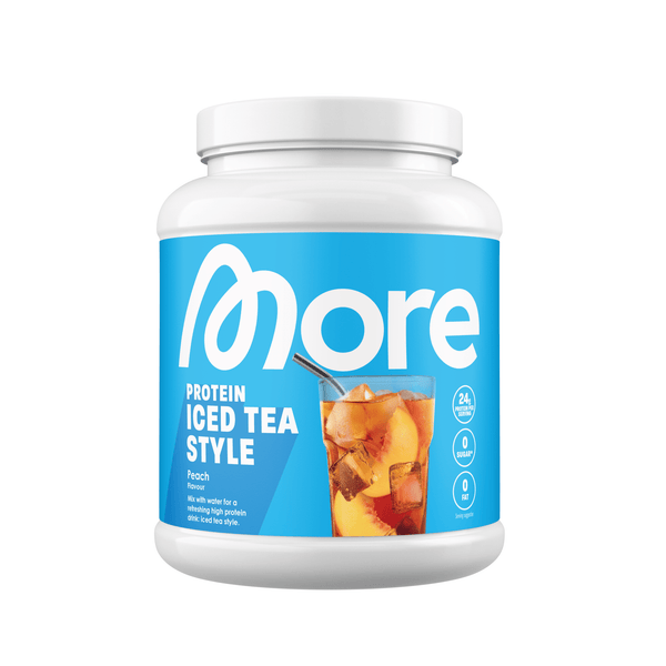 Mehr Nutrition More Clear Isoclear Whey Protein Limonade in Peach, 600g, erfrischend im Eistee-Stil mit Zitronenaroma.